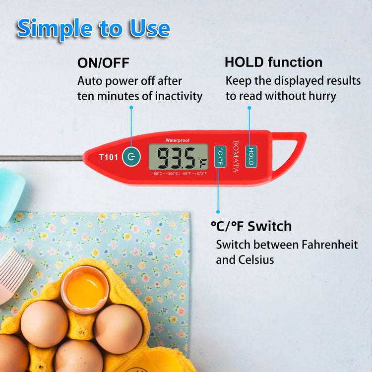 2 Pack Waterproof IPX7 Meat Thermometer (2 Count)