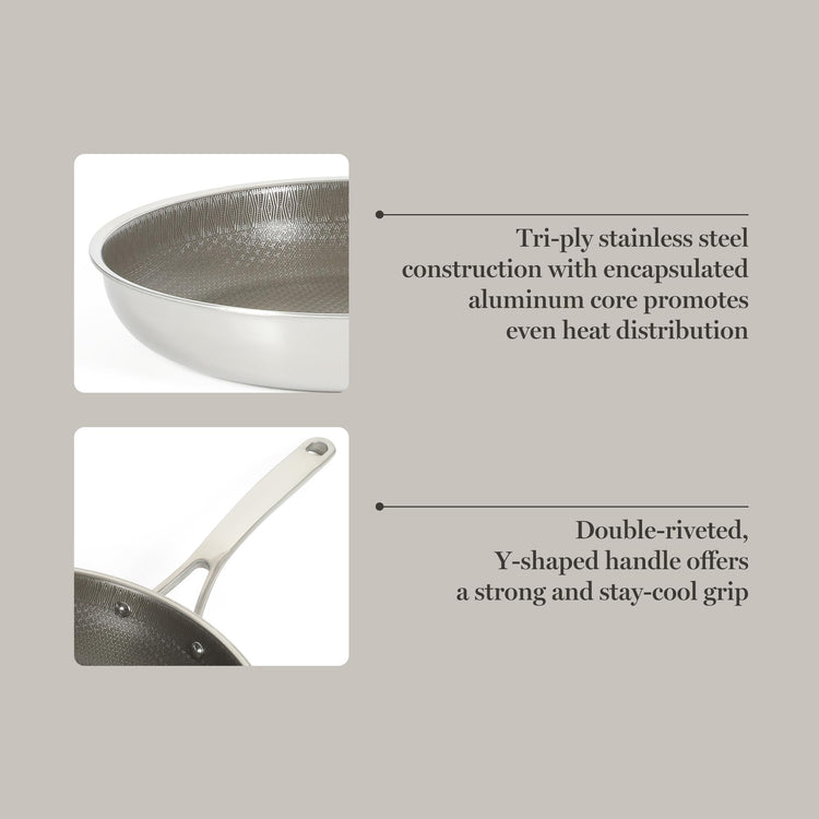 Badgley Hybrid Nonstick 9.5 Inch TriPly Stainless Steel Fry Pan & Stay Cool Handle
