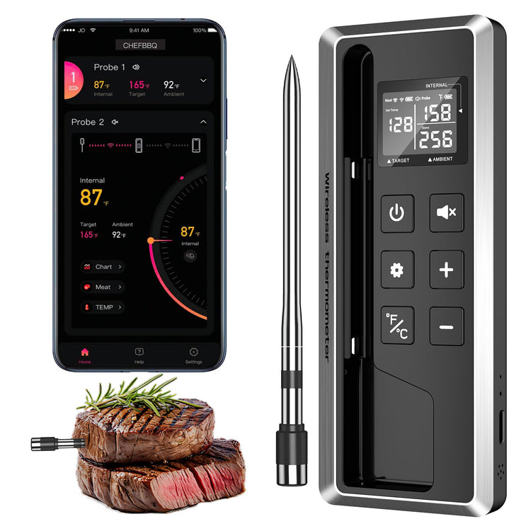 Wireless Meat Thermometer with Smart Timer & APP Control