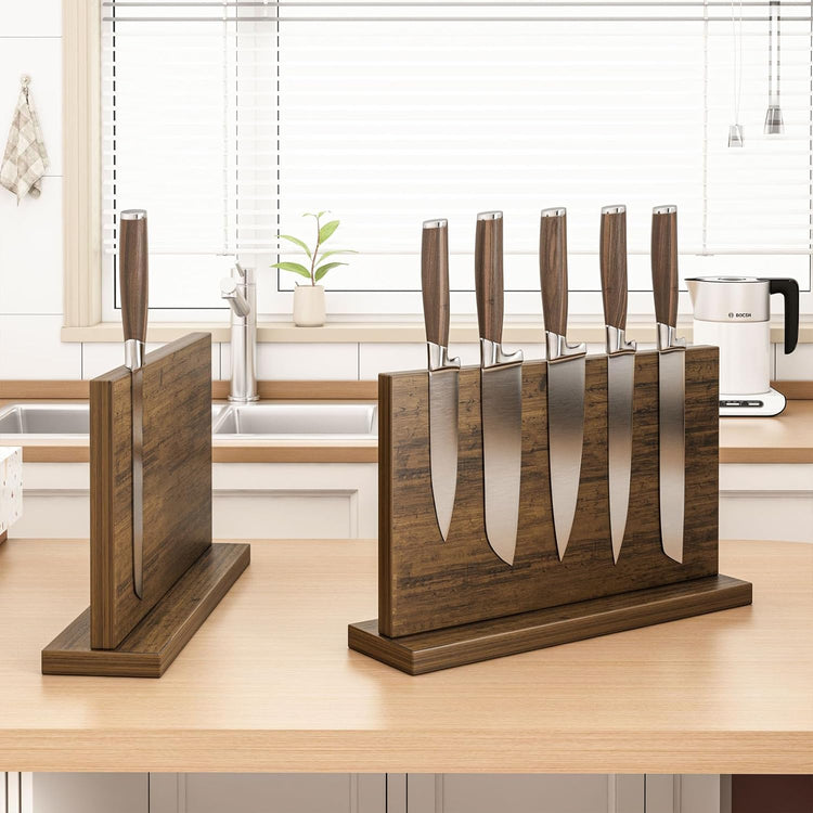 Extra Large Magnetic Knife Holder, Double-Sided Magnetic Knife Block Universal Multi-function Display Rack for Kitchen Counter (Rub Color)