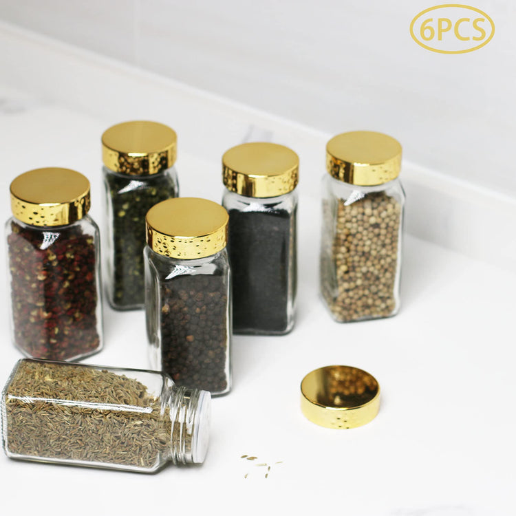 6pcs Gold Spice Jars