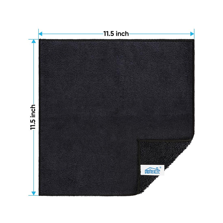 Black Microfiber Cleaning Cloth (12 Count)