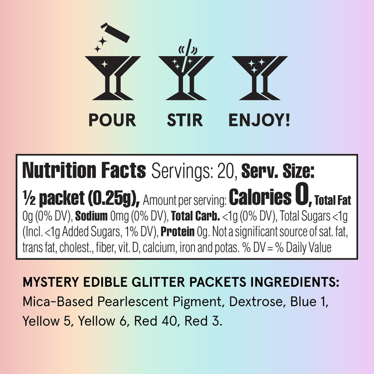 Mystery Colors Edible Glitter Packets 2 Pack