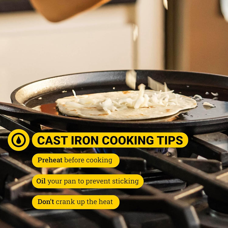 Round Seasoned Cast Iron Griddle (10.5 Inch (Pack of 1))