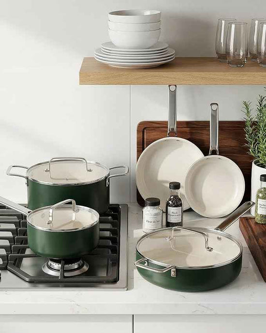 Pots and Pans Set - Nonstick Creamic Kitchen Cookware Sets Non Toxic Cookware Set With Dutch Oven, Frying Pan, Saucepan, Sauté Pan, Cooking Utensils Set, Pots and Pans for Cooking Set Gifts