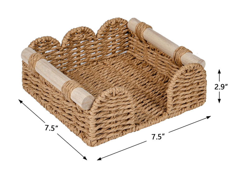 Square Scalloped Napkin Holder for Table for Home Kitchen Decor