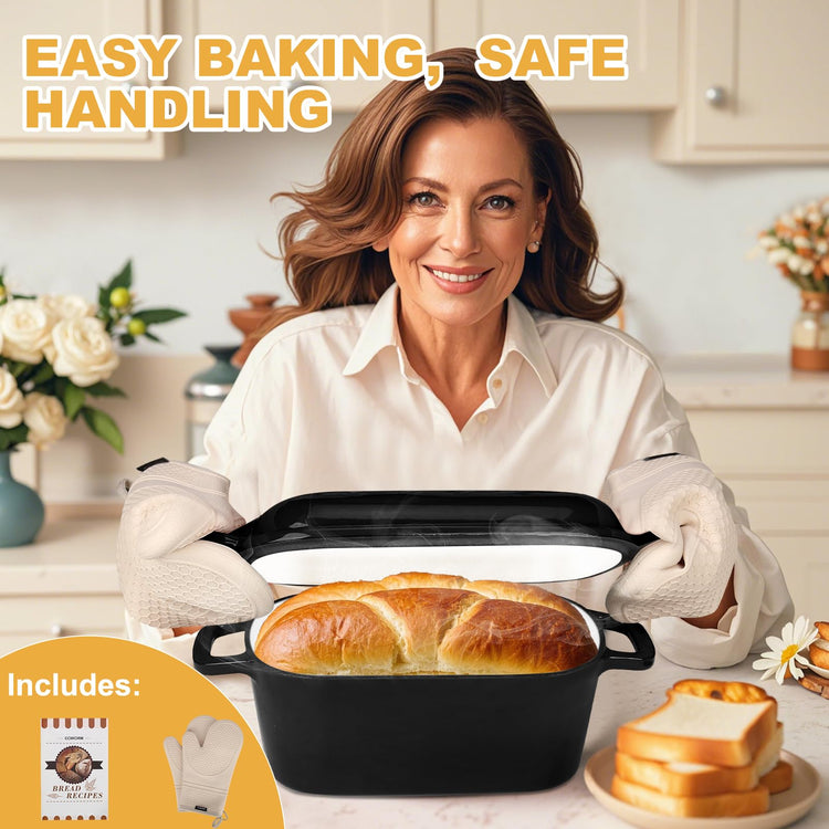 Oval Enameled Dutch Oven for Bread Baking