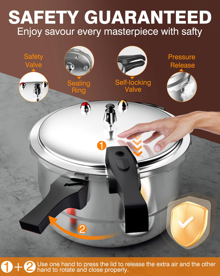 4QT Aluminum Pressure Cooker w