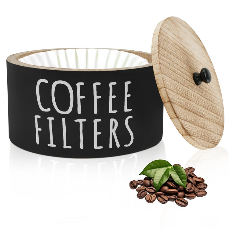 Wooden Coffee Filter Holder & Storage Organizer