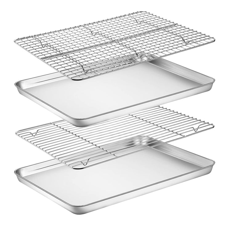Baking Sheet with Cooling Rack Set of 4