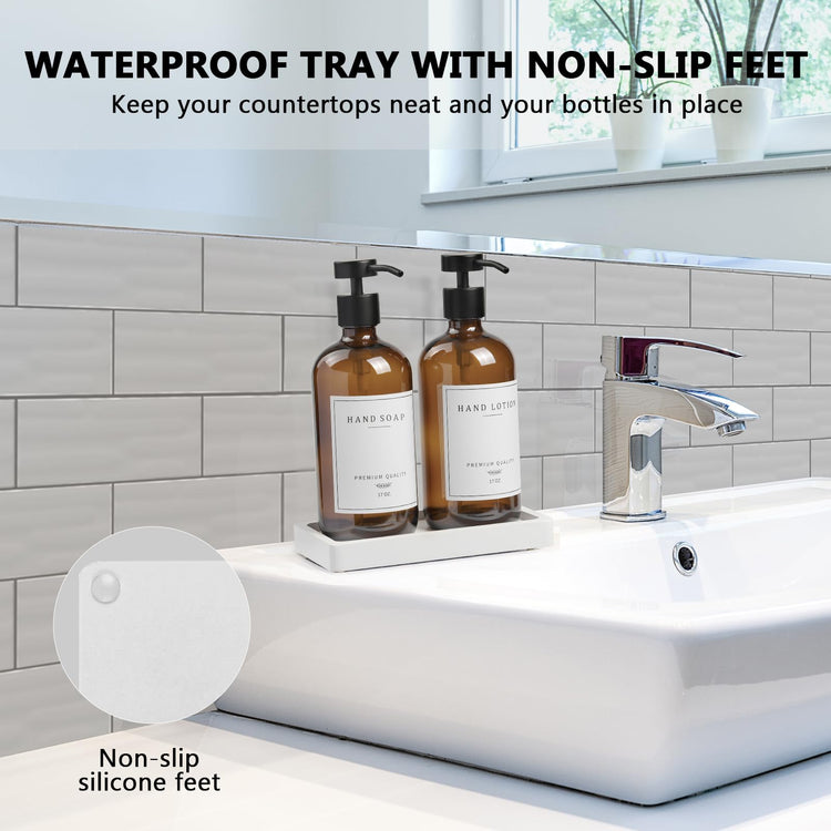 Amber Glass Soap Dispenser (2 Count)