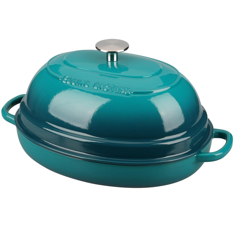 Enameled Oval Cast Iron Dutch Oven Pot with Lid