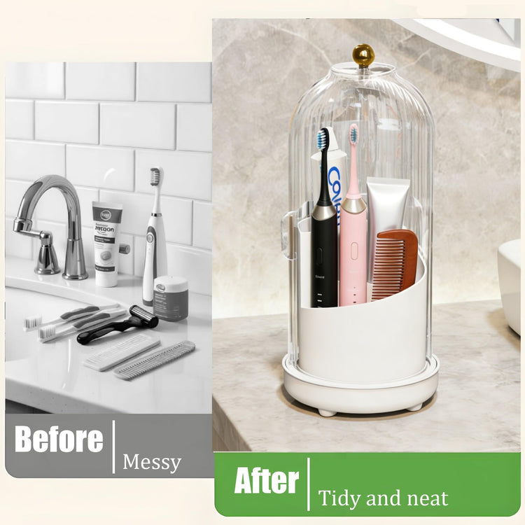 Dustproof Toothbrush Holder Organizer with Drainage