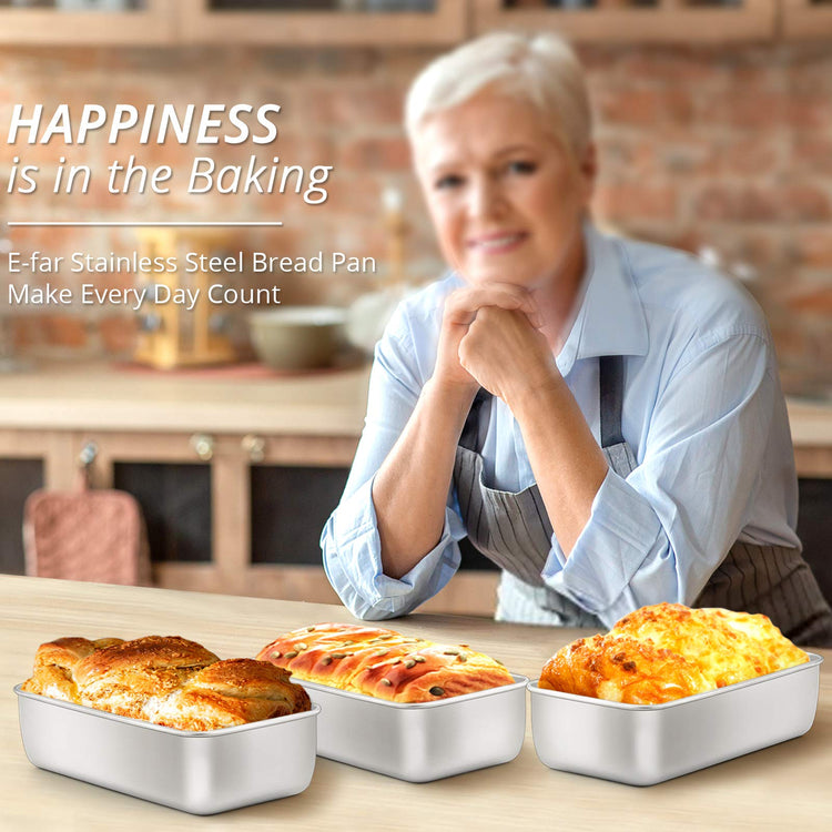 Loaf Pan for Baking Bread (3 Count)