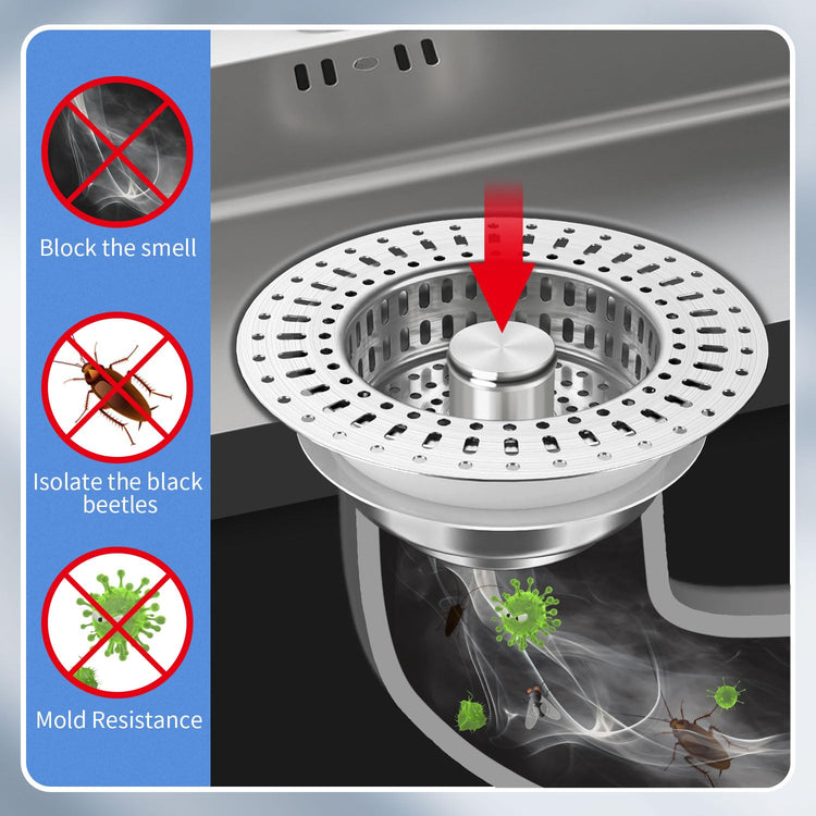 Upgraded 3 in 1 Kitchen Sink Drain Filter (2 Count)