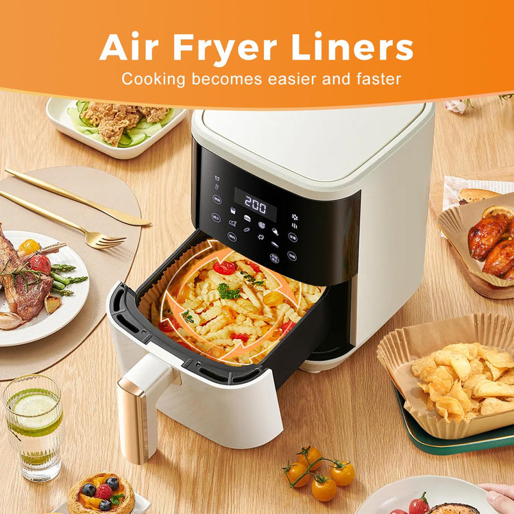 6.3" Square Air Fryer Liners Disposable 200Pcs for 2 (200 Count)