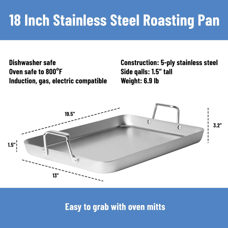 Stainless Steel Roasting Pan with Handles