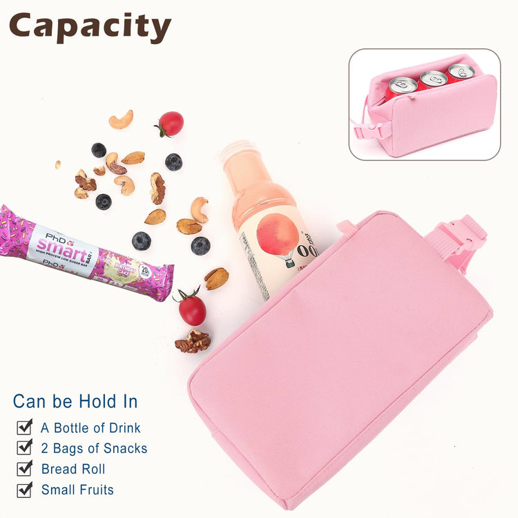 Small Insulated Lunch box Portable Soft Bag Mini Cooler Thermal Meal Tote Kit with Buckle for Work