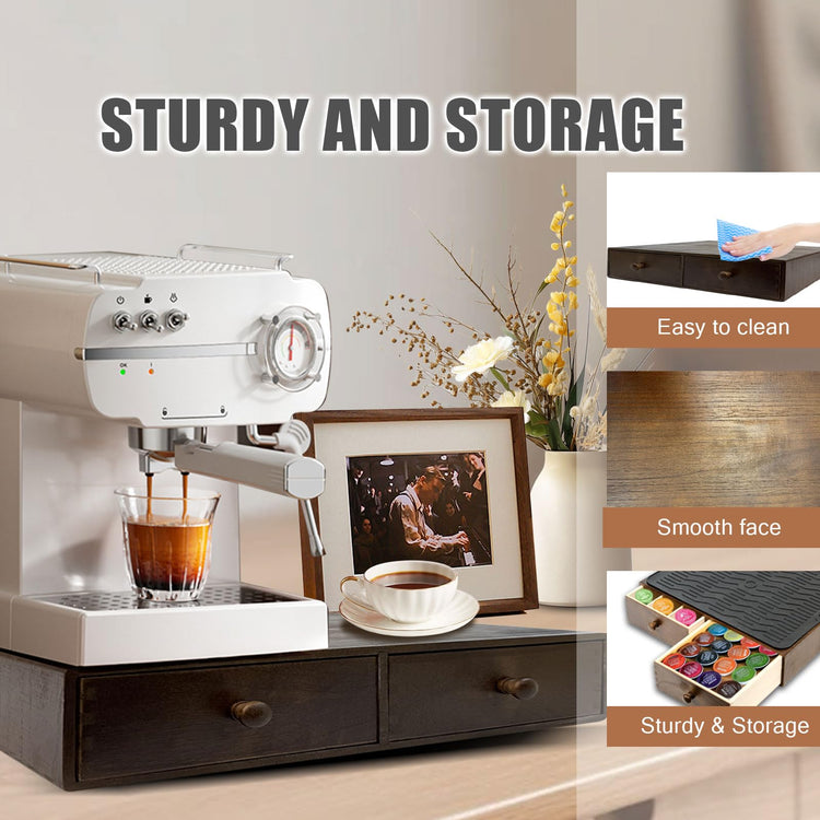 Coffee Pod Holder Storage Wooden Organizer for Countertop