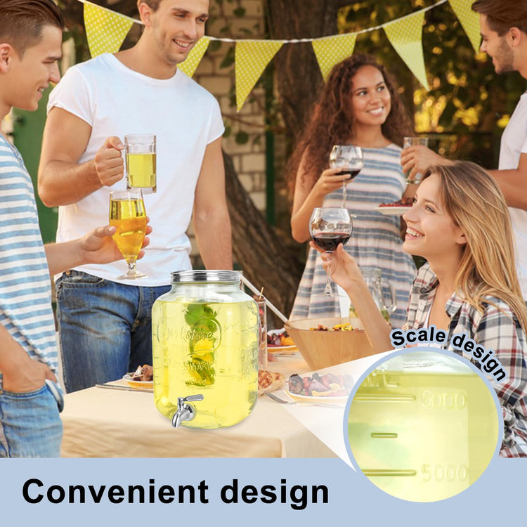 2 Gallon Glass Drink Dispensers For Parties