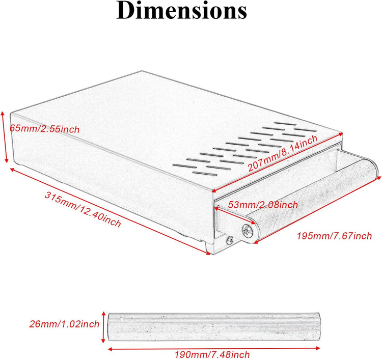 DIBTSA Espresso Knock Box Drawer, Coffee Knock Box with Shock-absorbing Removable Knock Bar and Non-Slip Base, 304 Stainless Steel, Espresso Accessories, 12.4 x 8.14 x 2.55 inch (Silver)