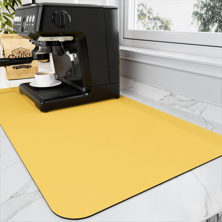 Coffee Mat Absorbent Hide Stain Rubber Backed Dish Drying Mat for Kitchen Counter