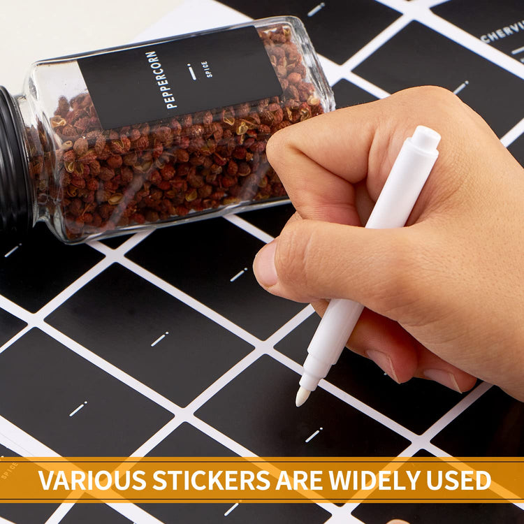 48 Glass Spice jars with label (48 Count)