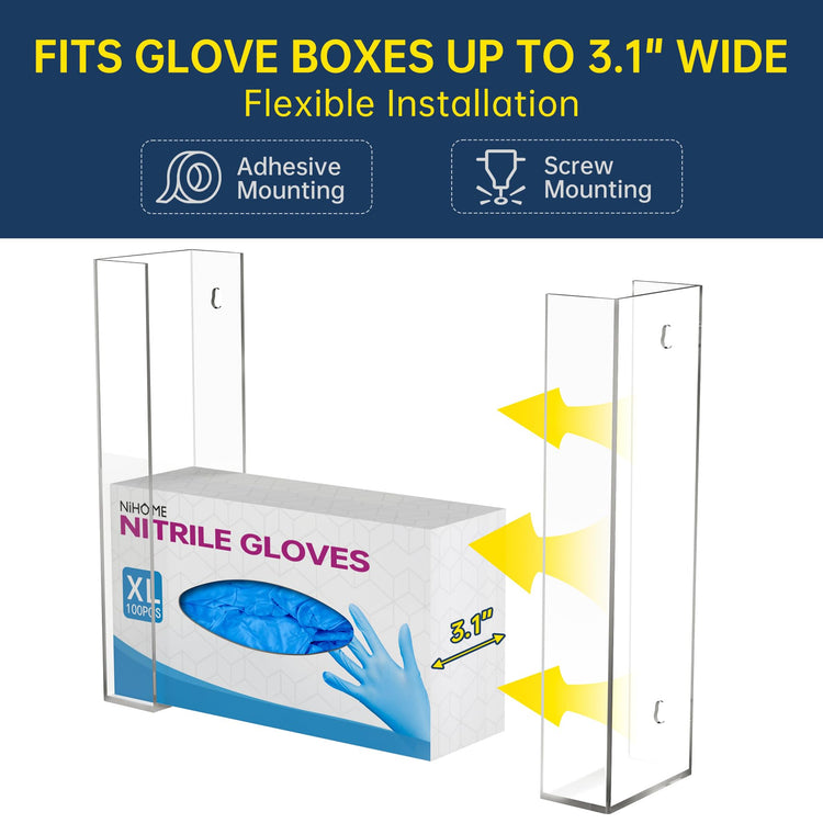 2 Tier Clear Acrylic Glove & Tissue Box Holder Dispenser (2 Count)