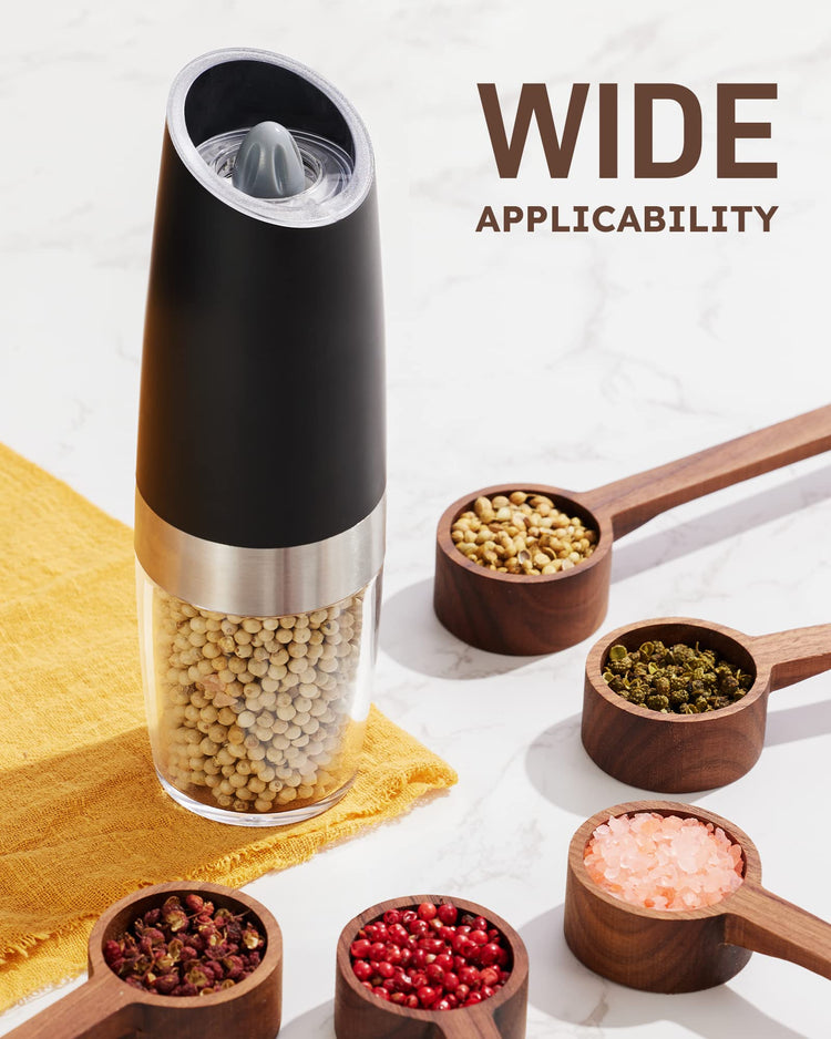 Gravity Electric Salt and Pepper Grinder Set Automatic Shakers Mill Grinder with LED Light