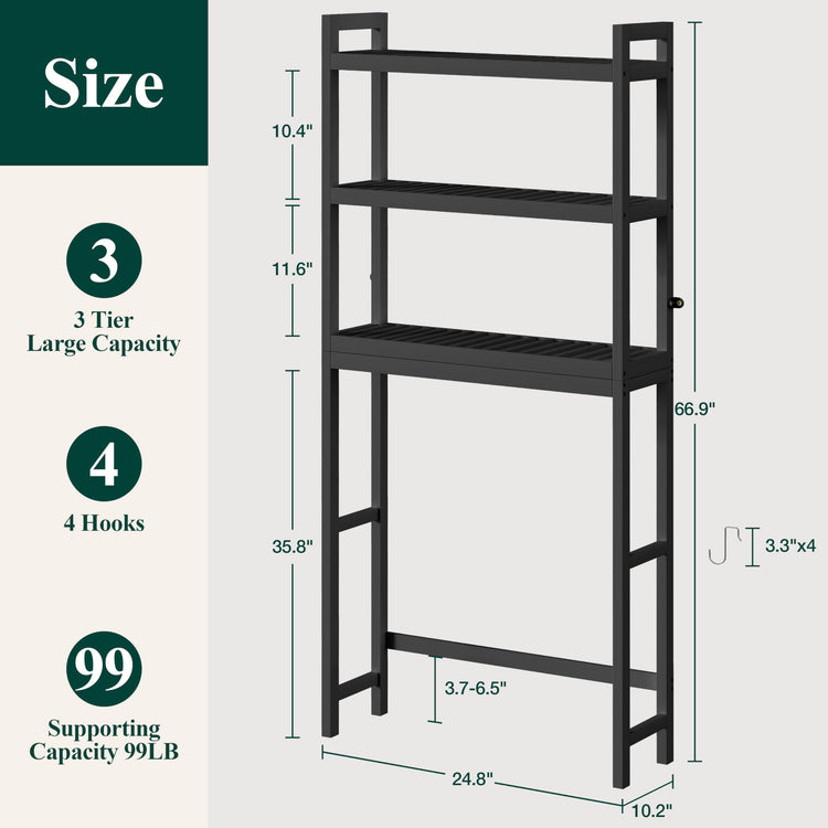 Bamboo Over The Toilet Storage Cabinet (3 Count)