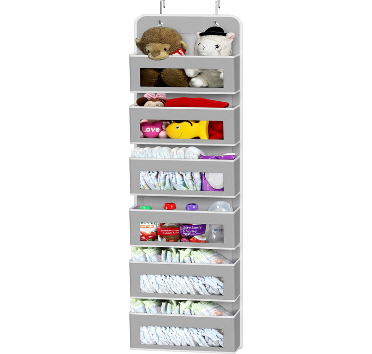 6 Clear Window Pocket Over Door Hanging Organizer