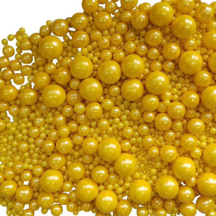 Edible Yellow Sugar Pearls Candy Sprinkles 120G (4.23 Ounce)
