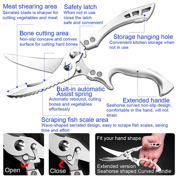 Upgrade Heavy Duty Stainless Steel Kitchen Scissors