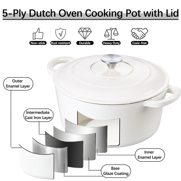 7QT Enameled Dutch Oven