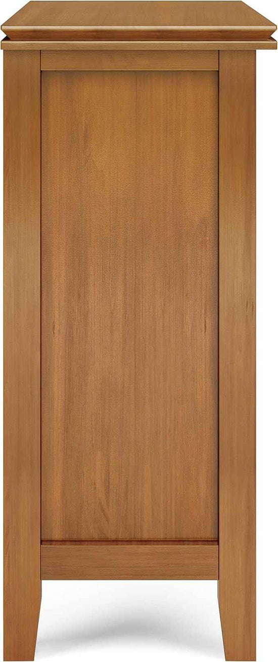 SIMPLIHOME Artisan SOLID WOOD 30 Inch Wide Contemporary Low Storage Cabinet in Honey Brown, For the Living Room, Entryway and Family Room