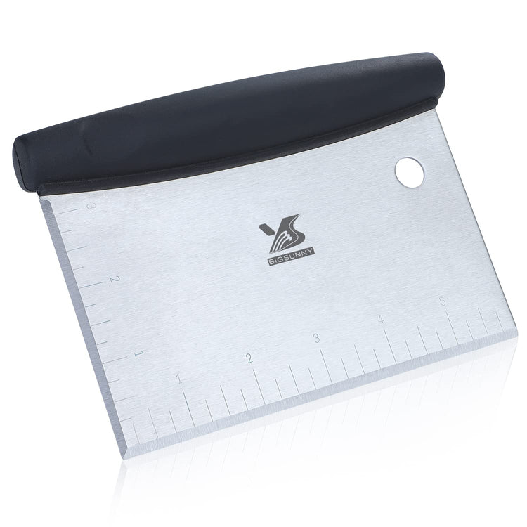 Dough Scraper Baking Pastry Cutter Good Grip Pastry Scraper Chopper Stainless Steel Dough Cutter