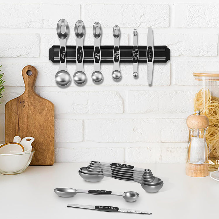 Stainless Steel Magnetic Measuring Spoons with Strong Magnets
