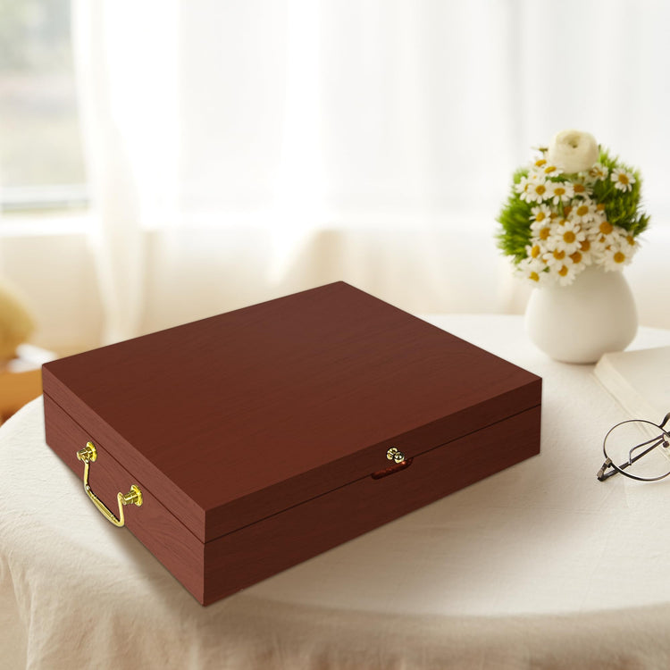 Silverware Storage Box Solid Wood with Lid