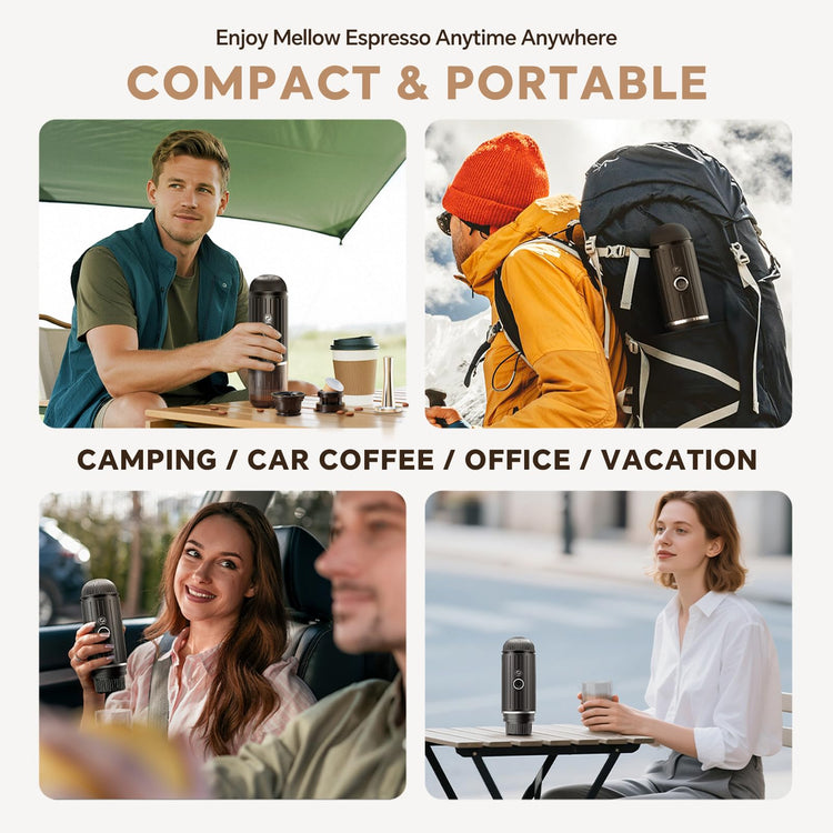 2-in-1 Portable Espresso Maker For Nespresso Pod＆Ground,Black (2.7 Ounce)