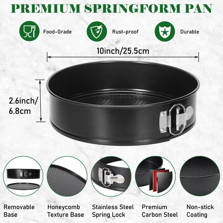 10 Inch Springform Pan with 50 Pcs Parchment Paper Cheesecake Baking Mold