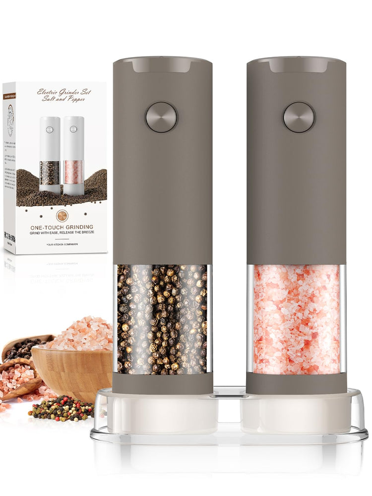 Electric Salt and Pepper Grinder Set Automatic Adjustable Coarseness Pepper Grinder Shakers Set Kitchen Products White Elephant Gift Anniversary Christmas Ideas Gifts for Men