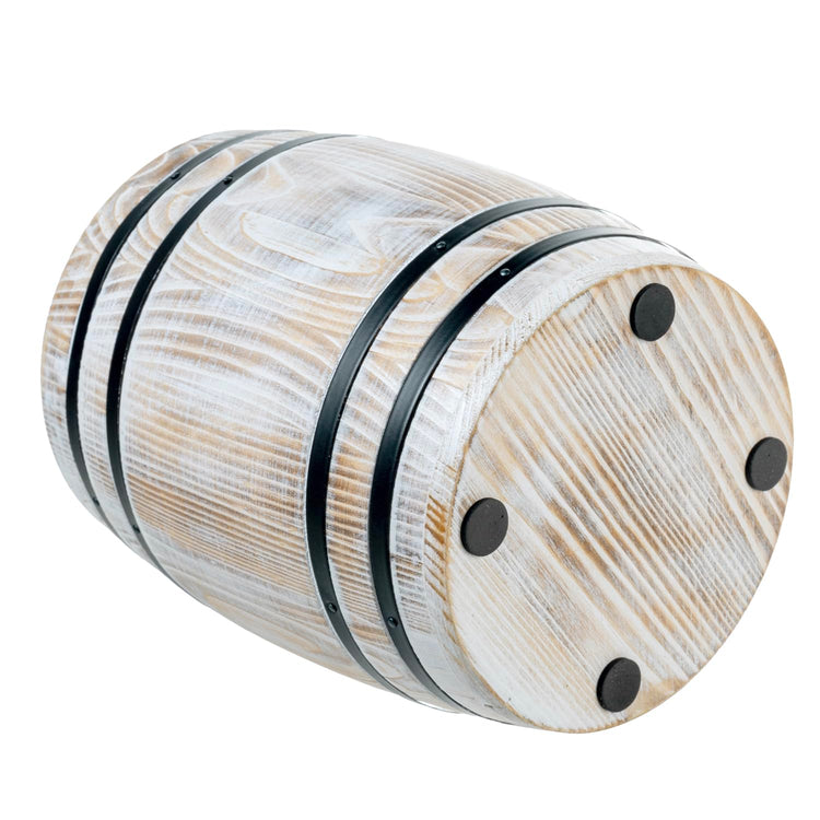 Whitewashed Wood Wine Barrel Kitchen Utensil Holder Crock