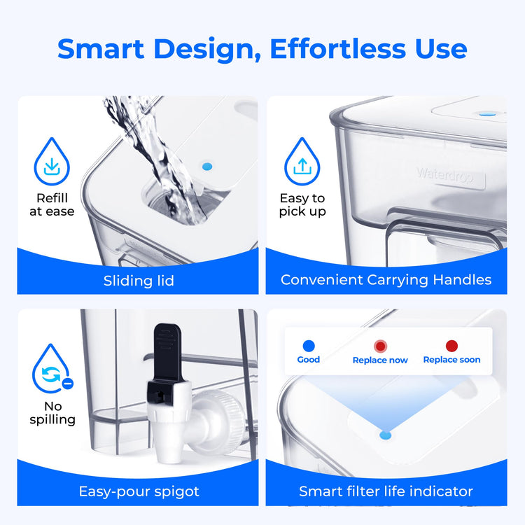 WFD-22W-DF-A Water Filter Dispenser, Alkaline 40-Cup, White