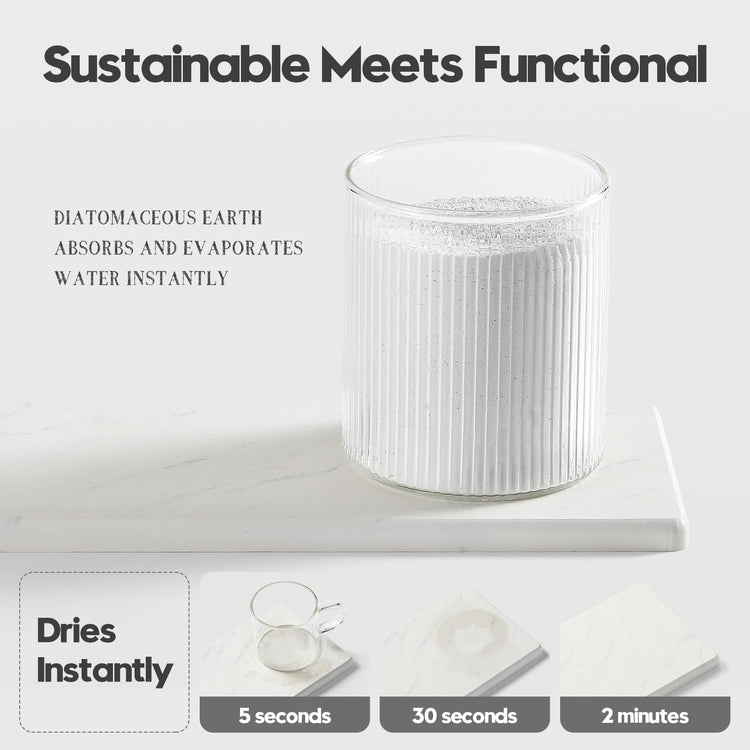 2PCS Diatomite Marble Stone Drying Mat for Kitchen Counter (2 Count)