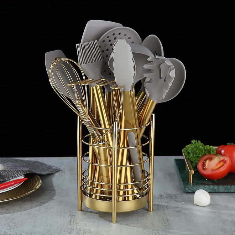 Gold Kitchen Utensil Holder for Kitchen Counter