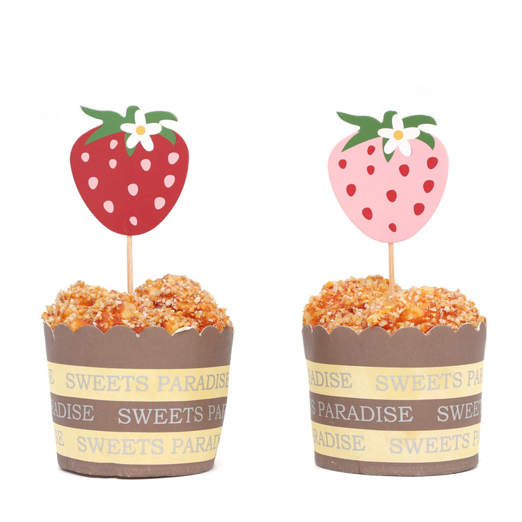 Strawberry Birthday Cupcake Toppers