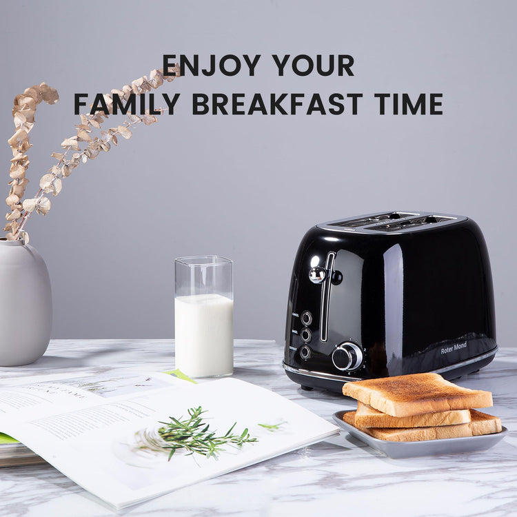 2 Slice Toaster Retro Stainless Steel with Bagel