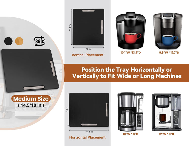 Appliance Slider for Kitchen Appliances 360° Rolling Sliding Tray for Coffee Maker Countertop
