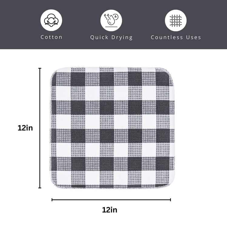Waffle Weave Plaid Dish Cloths