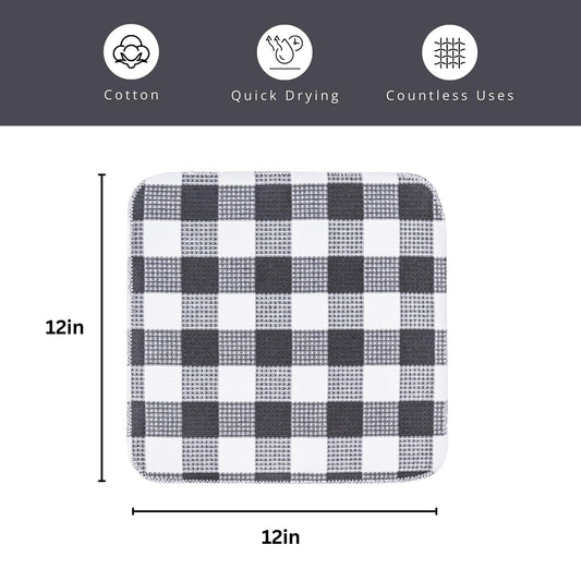 Waffle Weave Plaid Dish Cloths